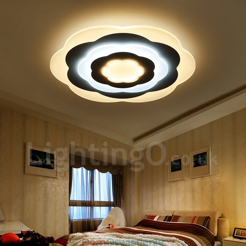 Nowoczesna, współczesna, zintegrowana metalowa lampa sufitowa