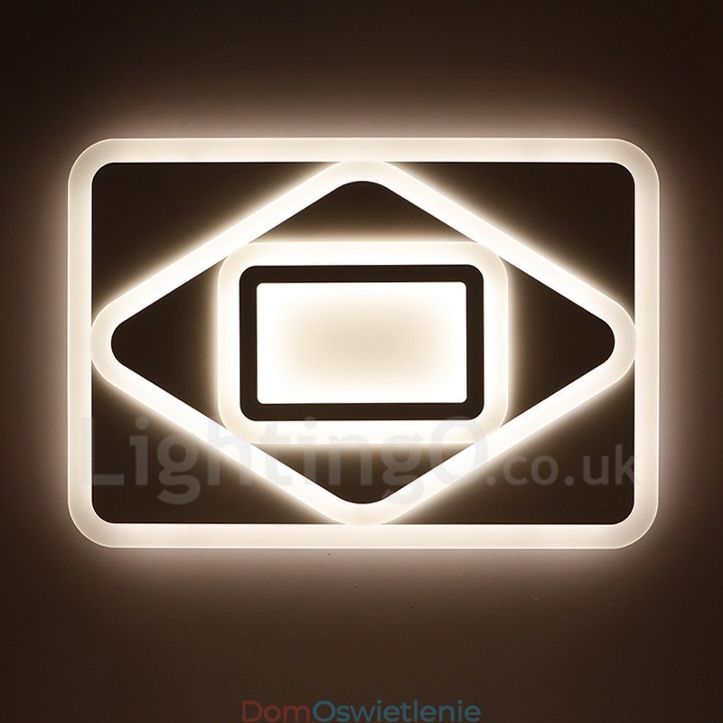Nowoczesna, współczesna, zintegrowana metalowa lampa sufitowa