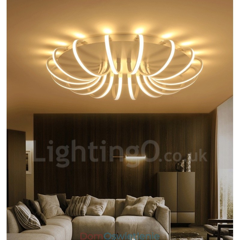 Nowoczesna, współczesna, zintegrowana metalowa lampa sufitowa
