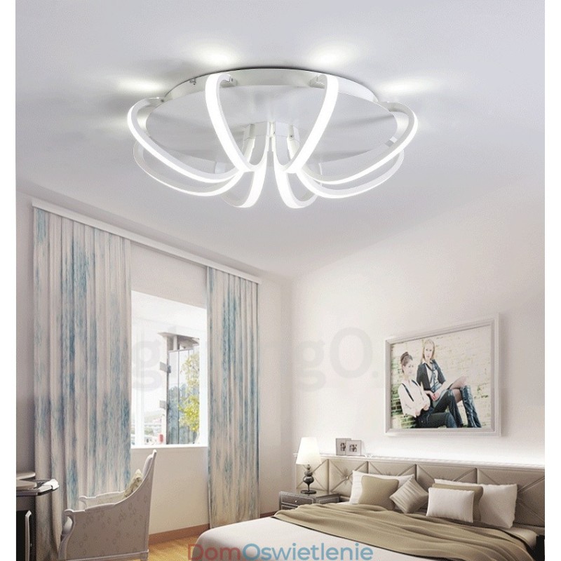 Nowoczesna, współczesna, zintegrowana metalowa lampa sufitowa