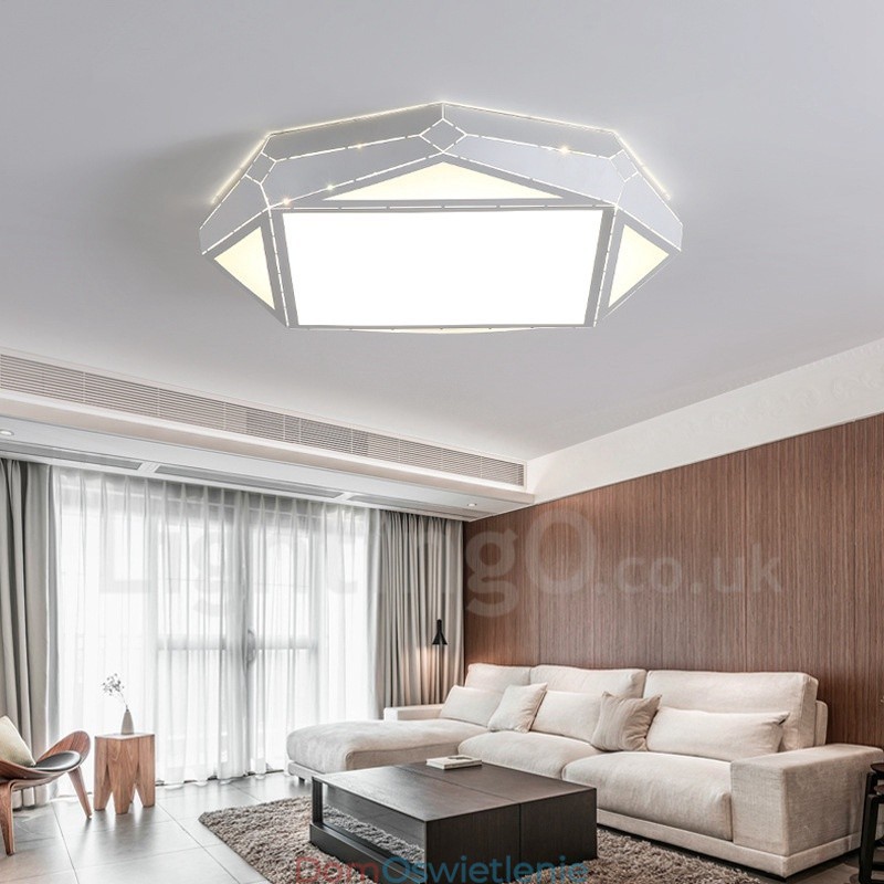 Nowoczesna, współczesna, zintegrowana metalowa lampa sufitowa
