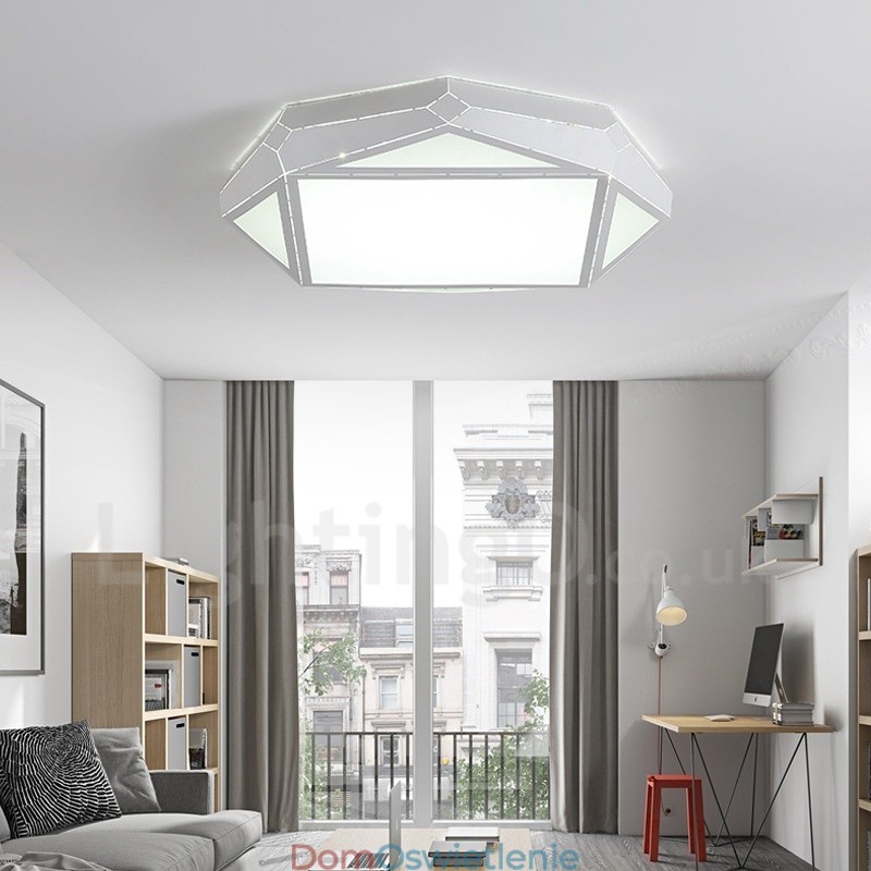 Nowoczesna, współczesna, zintegrowana metalowa lampa sufitowa