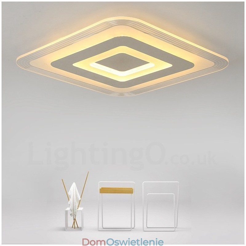 Nowoczesna, współczesna, zintegrowana metalowa lampa sufitowa