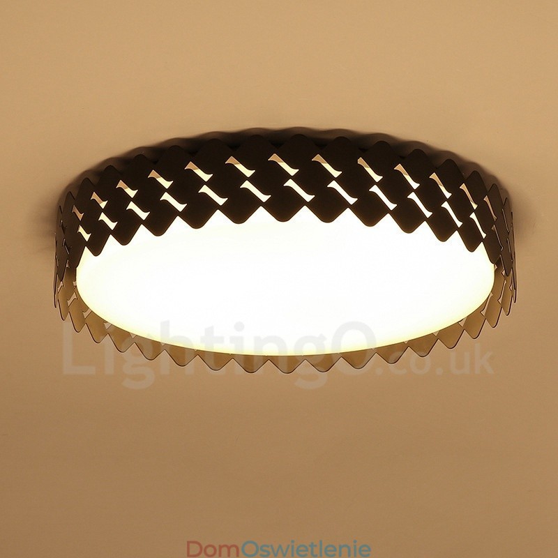 Nowoczesna, współczesna, zintegrowana metalowa lampa sufitowa