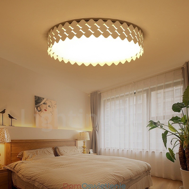 Nowoczesna, współczesna, zintegrowana metalowa lampa sufitowa