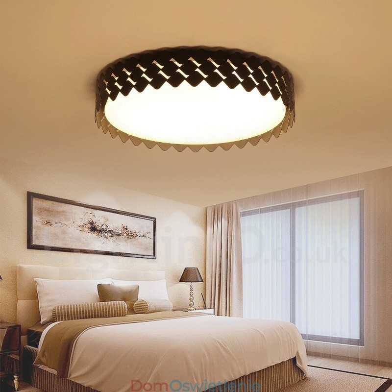 Nowoczesna, współczesna, zintegrowana metalowa lampa sufitowa