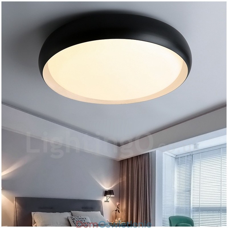 Nowoczesna, współczesna, zintegrowana metalowa lampa sufitowa