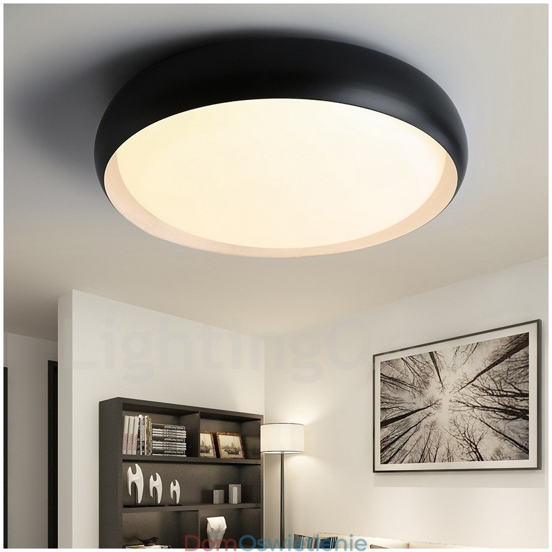 Nowoczesna, współczesna, zintegrowana metalowa lampa sufitowa