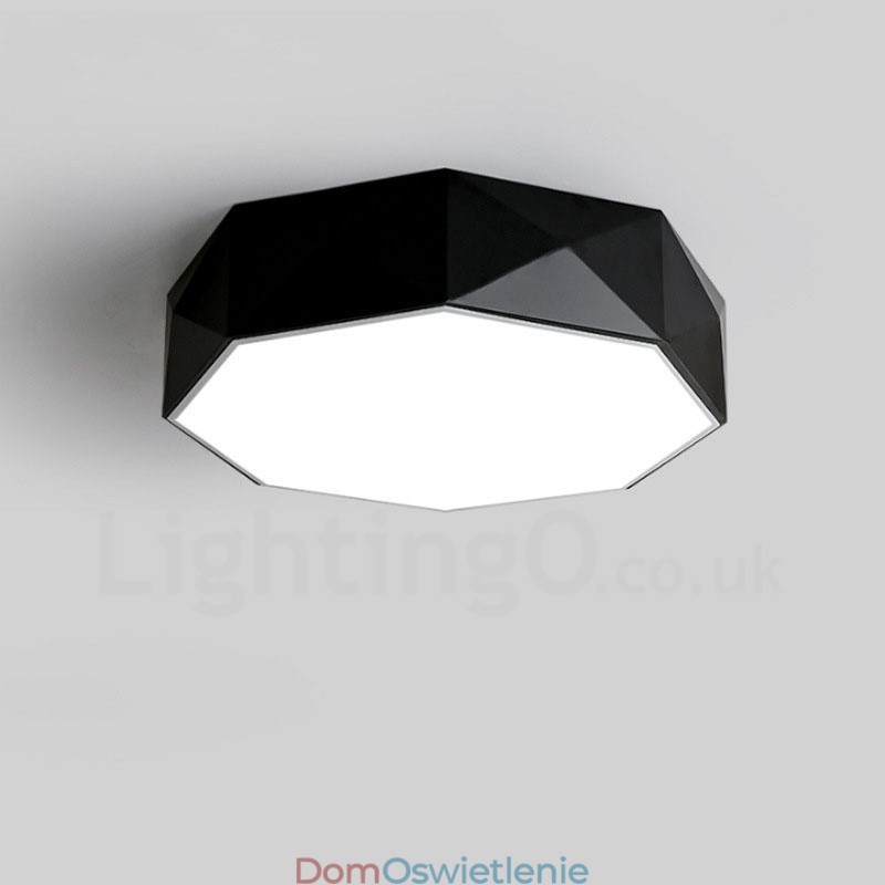 Nowoczesna, współczesna, zintegrowana metalowa lampa sufitowa