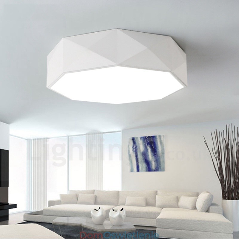 Nowoczesna, współczesna, zintegrowana metalowa lampa sufitowa