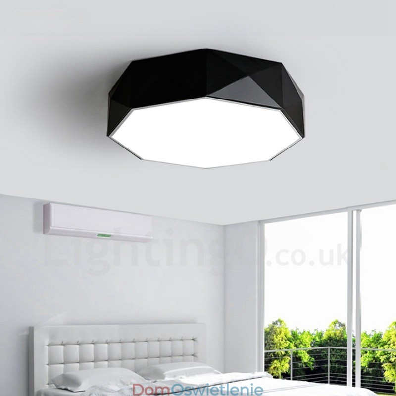 Nowoczesna, współczesna, zintegrowana metalowa lampa sufitowa