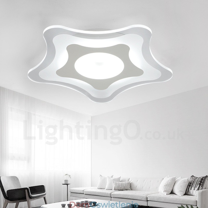 Nowoczesna, współczesna, zintegrowana metalowa lampa sufitowa