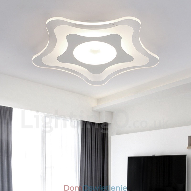 Nowoczesna, współczesna, zintegrowana metalowa lampa sufitowa