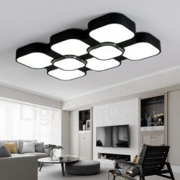 Nowoczesna, współczesna, zintegrowana metalowa lampa sufitowa