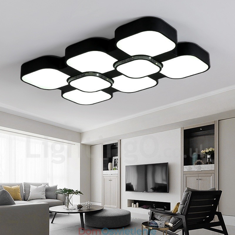Nowoczesna, współczesna, zintegrowana metalowa lampa sufitowa