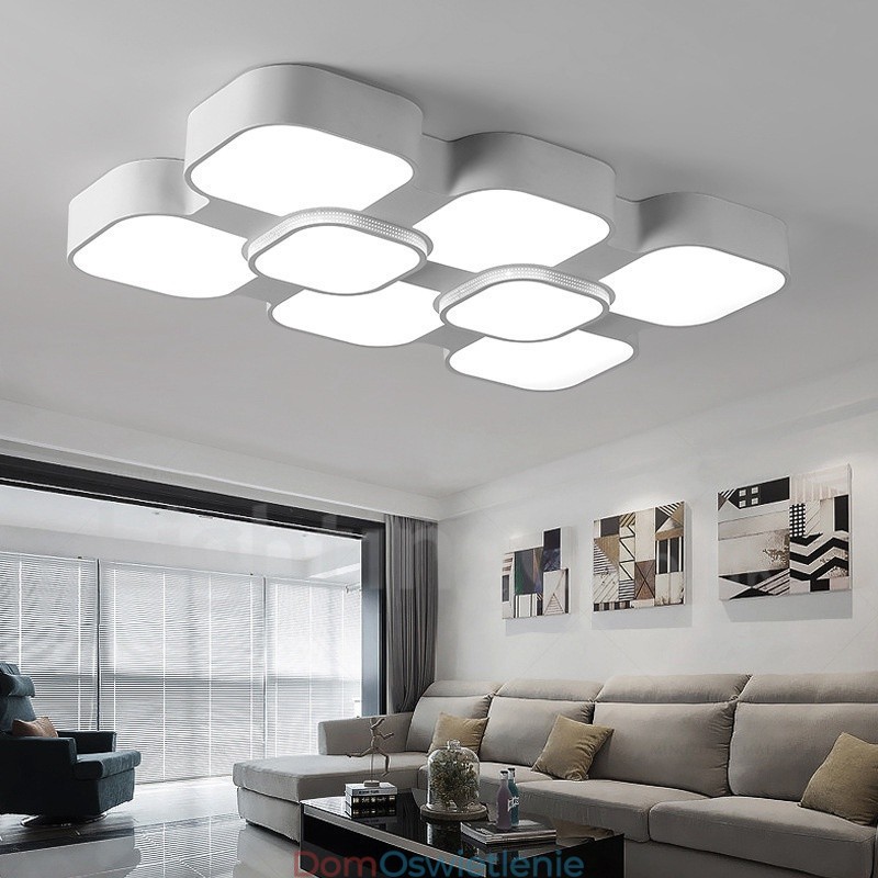 Nowoczesna, współczesna, zintegrowana metalowa lampa sufitowa