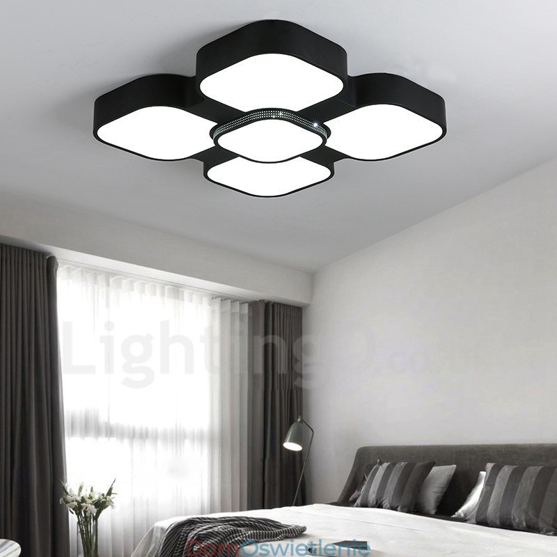 Nowoczesna, współczesna, zintegrowana metalowa lampa sufitowa