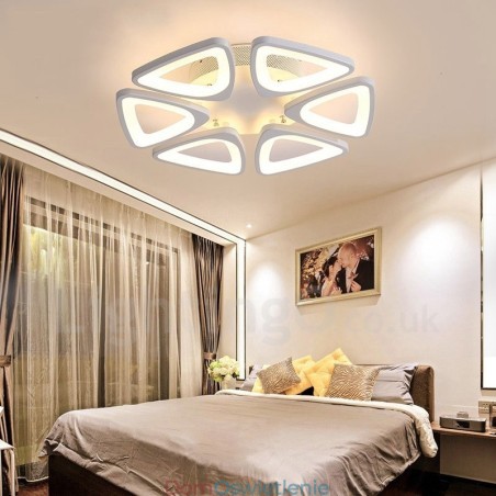 6-punktowa nowoczesna, współczesna, zintegrowana lampa montowana na płasko