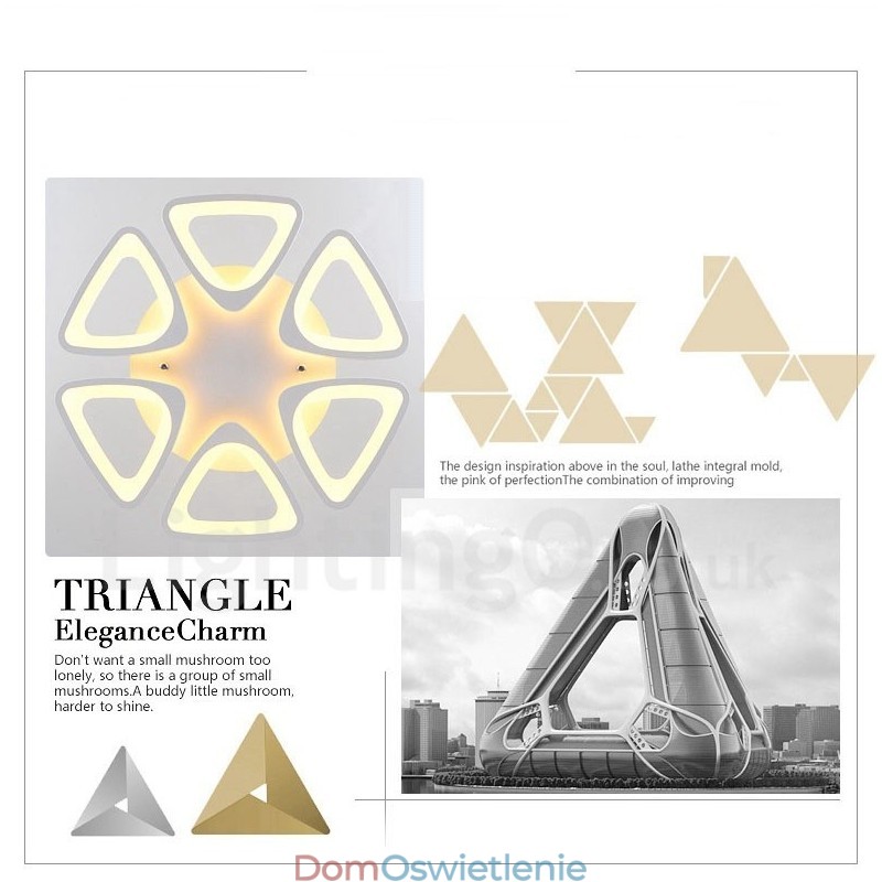 6-punktowa nowoczesna, współczesna, zintegrowana lampa montowana na płasko