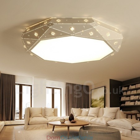 Nowoczesna, współczesna, zintegrowana metalowa lampa sufitowa