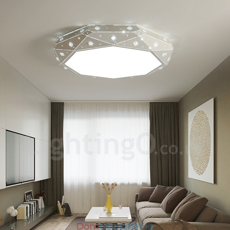 Nowoczesna, współczesna, zintegrowana metalowa lampa sufitowa