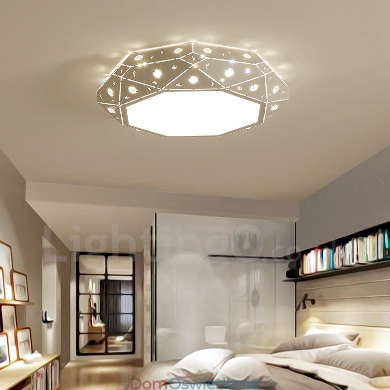 Nowoczesna, współczesna, zintegrowana metalowa lampa sufitowa
