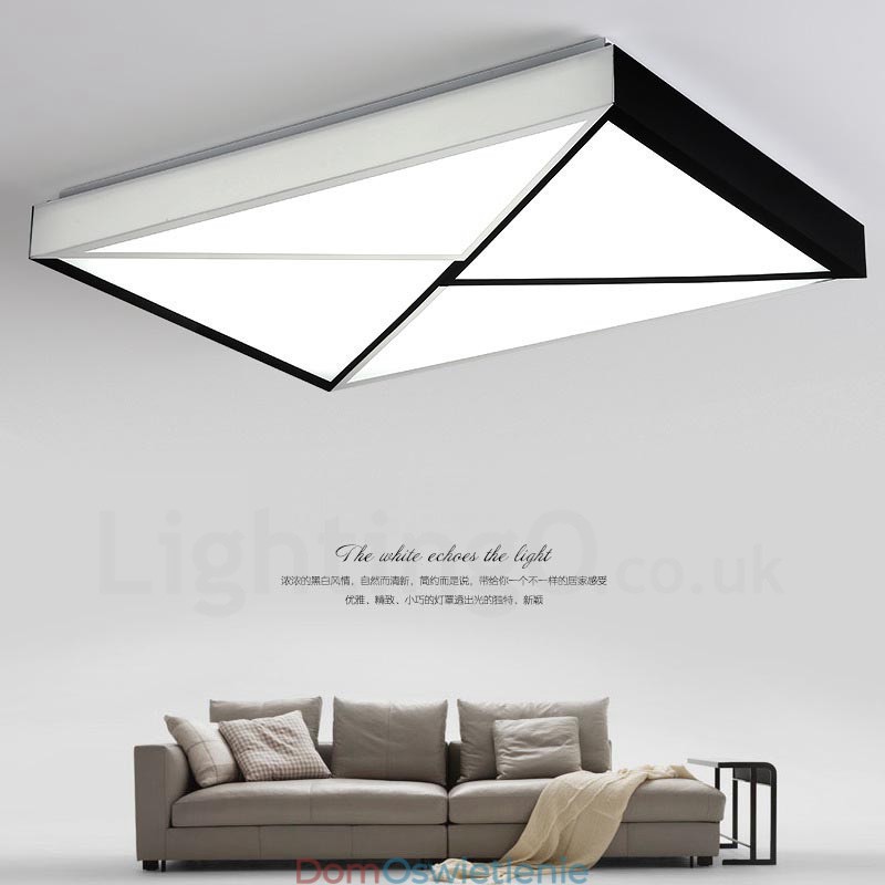 Nowoczesna, współczesna, zintegrowana metalowa lampa sufitowa