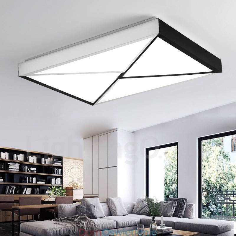 Nowoczesna, współczesna, zintegrowana metalowa lampa sufitowa