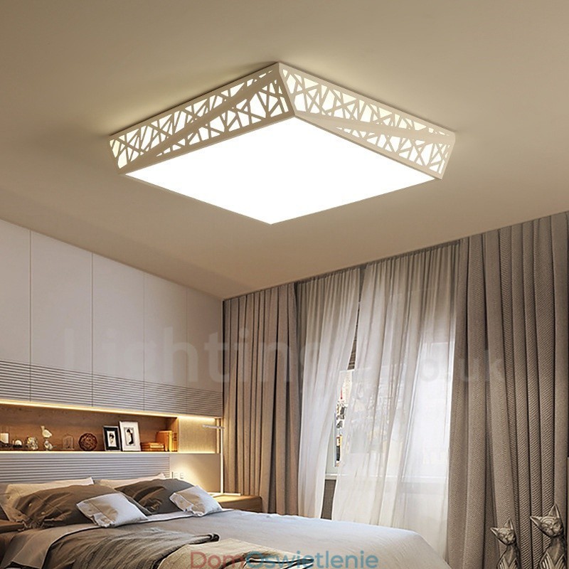 Nowoczesna, współczesna, zintegrowana metalowa lampa sufitowa