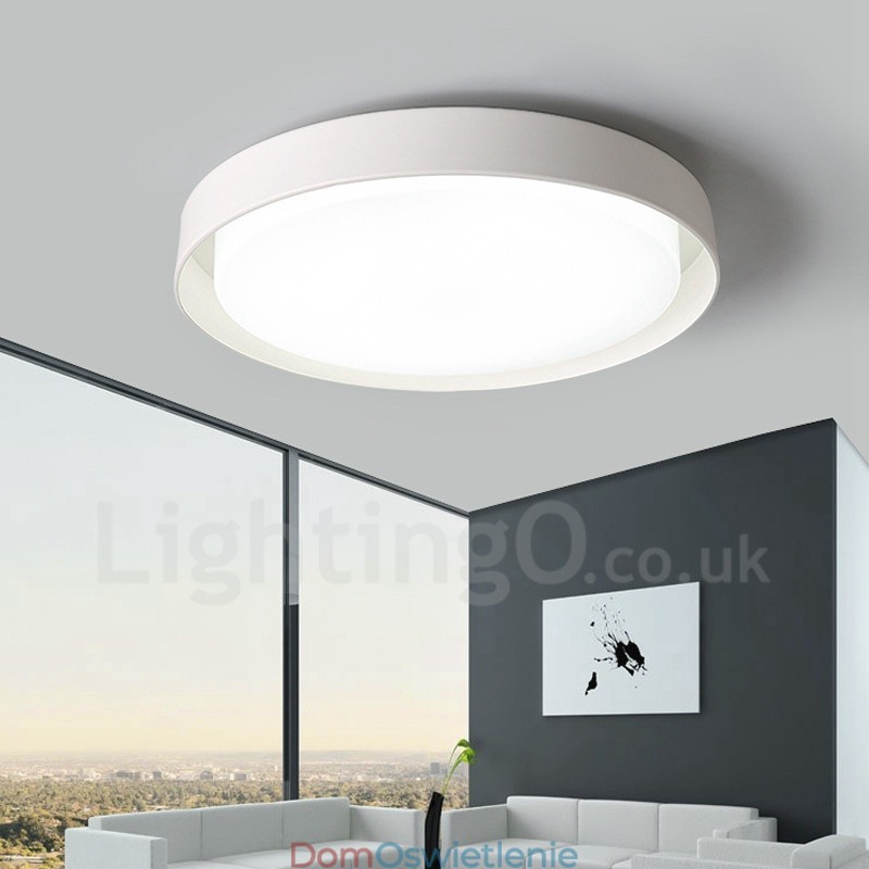 Nowoczesna, współczesna, zintegrowana metalowa lampa sufitowa
