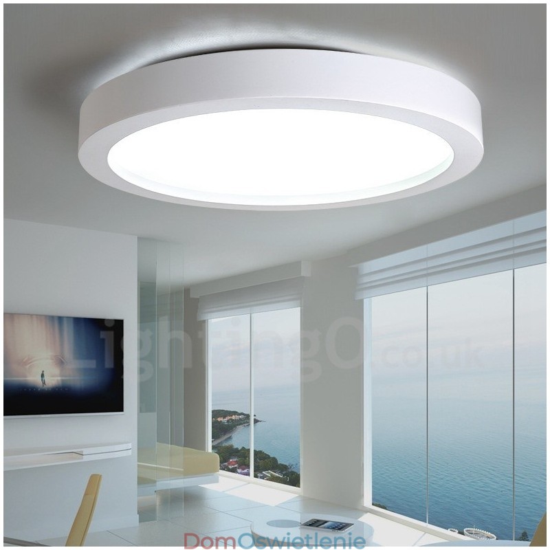 Nowoczesna, współczesna, zintegrowana metalowa lampa sufitowa