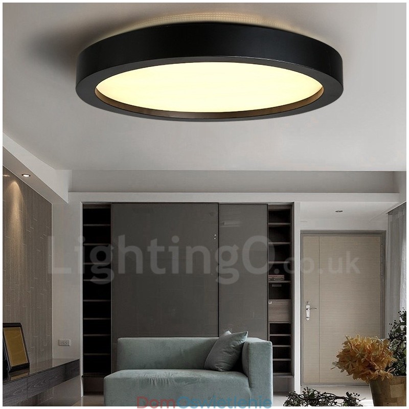 Nowoczesna, współczesna, zintegrowana metalowa lampa sufitowa