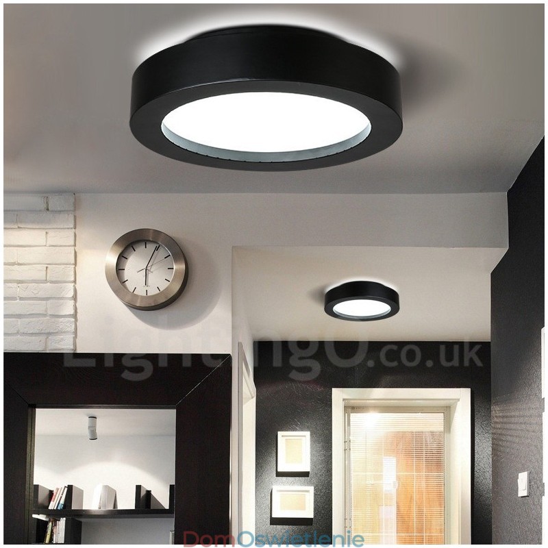 Nowoczesna, współczesna, zintegrowana metalowa lampa sufitowa