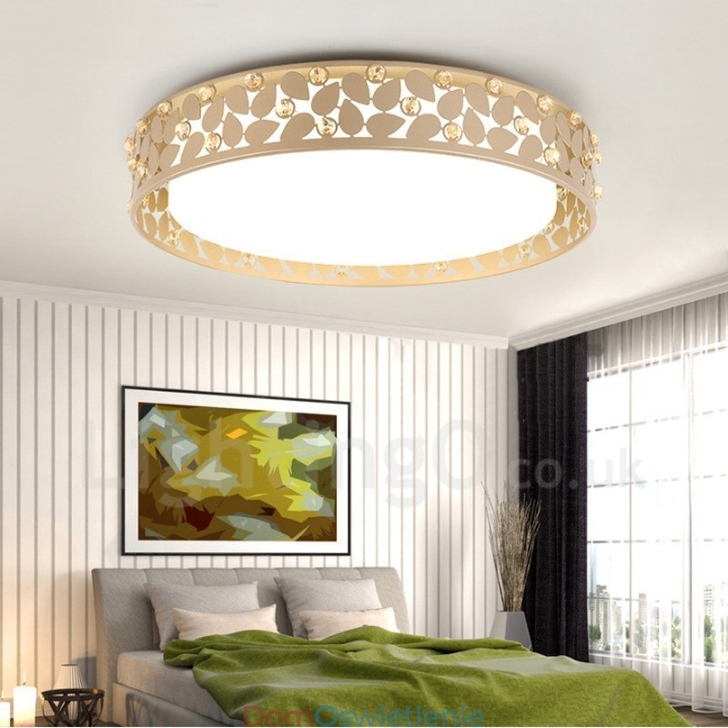 Nowoczesna, współczesna, zintegrowana metalowa lampa sufitowa