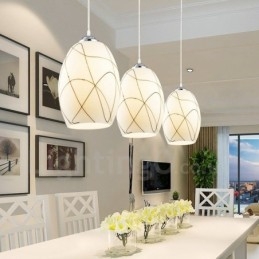 3-punktowa nowoczesna, współczesna, zintegrowana metalowa lampa wisząca