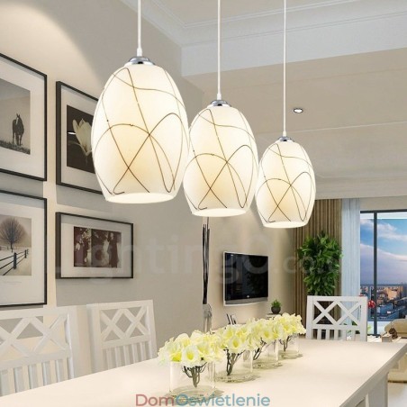 3-punktowa nowoczesna, współczesna, zintegrowana metalowa lampa wisząca 3-punktowa nowoczesna, współczesna, zintegrowana metalowa lampa wisząca