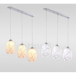 3-punktowa nowoczesna, współczesna, zintegrowana metalowa lampa wisząca