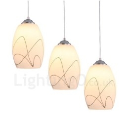 3-punktowa nowoczesna, współczesna, zintegrowana metalowa lampa wisząca