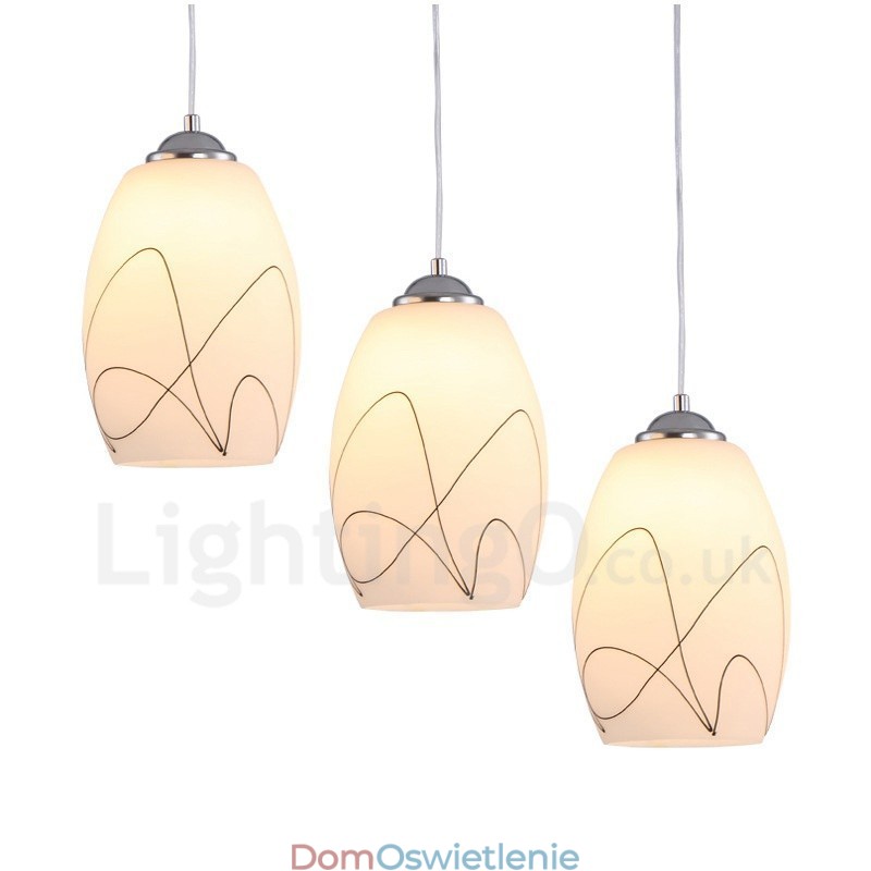 3-punktowa nowoczesna, współczesna, zintegrowana metalowa lampa wisząca