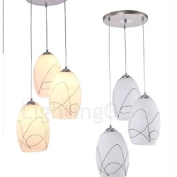 3-punktowa nowoczesna, współczesna, zintegrowana metalowa lampa wisząca