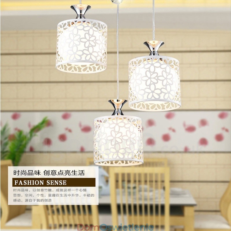 3-punktowa nowoczesna lampa wisząca z żarówką metalową