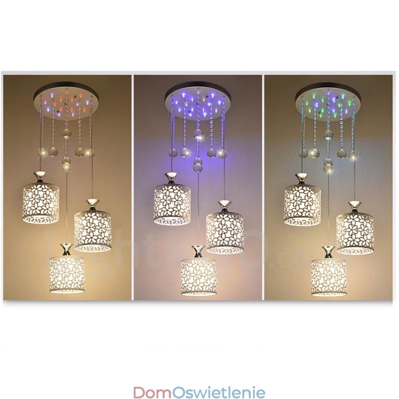 3-punktowa nowoczesna lampa wisząca z żarówką metalową