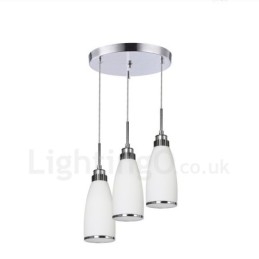 3-punktowa nowoczesna, współczesna, zintegrowana metalowa lampa wisząca