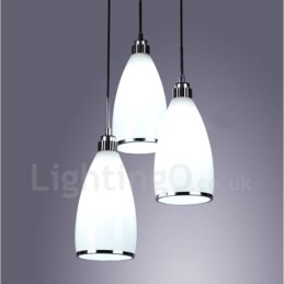 3-punktowa nowoczesna, współczesna, zintegrowana metalowa lampa wisząca