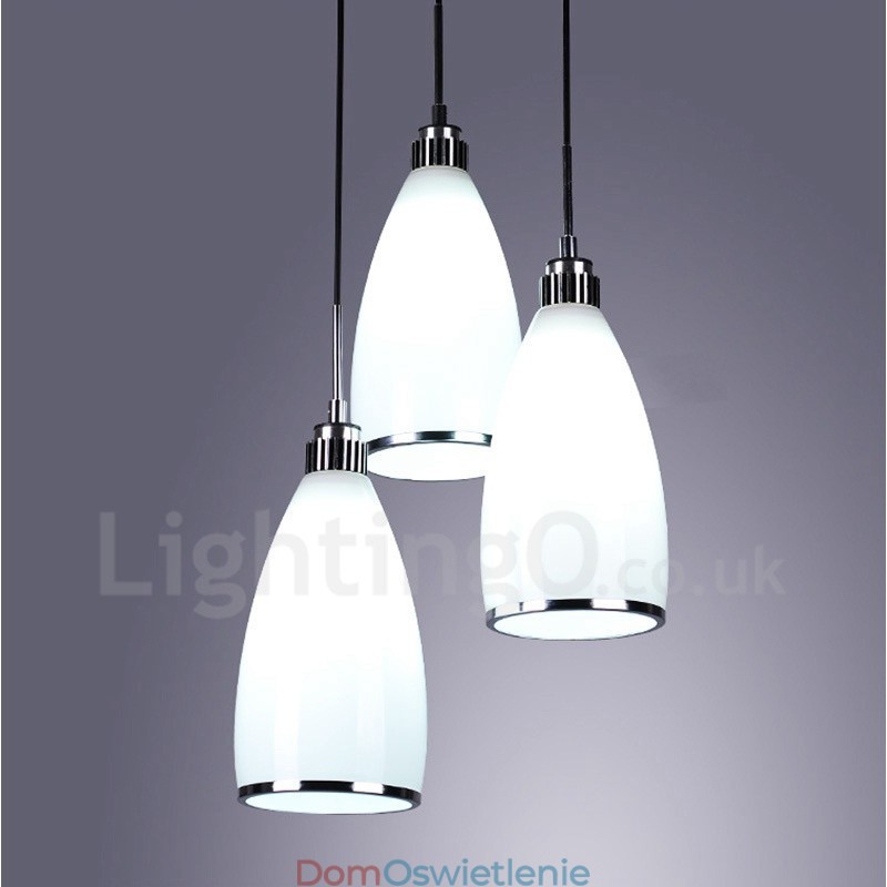 3-punktowa nowoczesna, współczesna, zintegrowana metalowa lampa wisząca