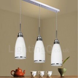 3-punktowa nowoczesna, współczesna, zintegrowana metalowa lampa wisząca