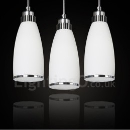 3-punktowa nowoczesna, współczesna, zintegrowana metalowa lampa wisząca