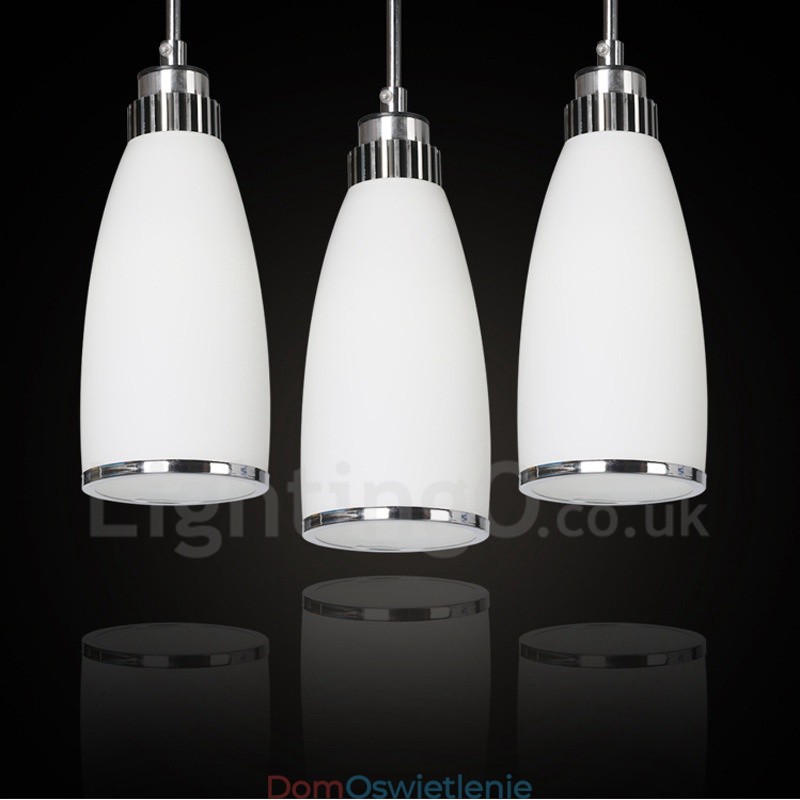 3-punktowa nowoczesna, współczesna, zintegrowana metalowa lampa wisząca