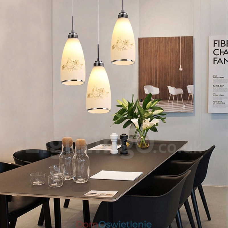 3-punktowa nowoczesna, współczesna, zintegrowana metalowa lampa wisząca