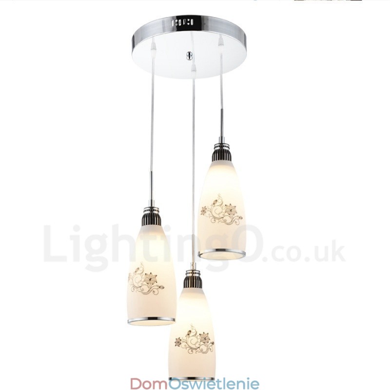 3-punktowa nowoczesna, współczesna, zintegrowana metalowa lampa wisząca